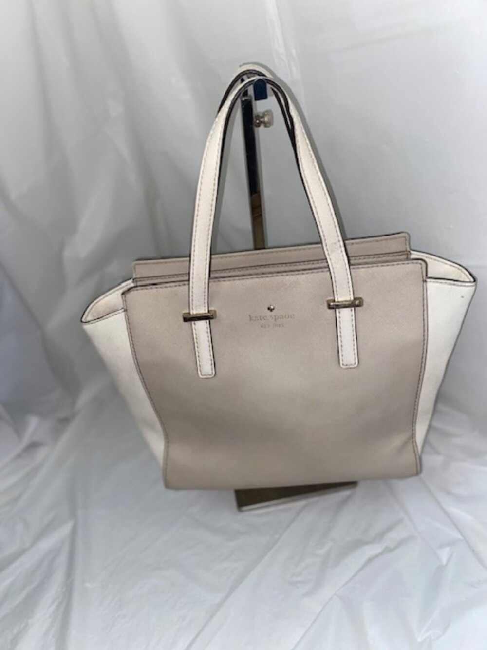 Kate Spade Cedar Street Hayden Colorblock Saffiano Leather Tote Satchel - Beige